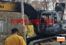 पूल निर्माण में लगे वाहनोको नक्सलियों ने किया आग के हवाले….