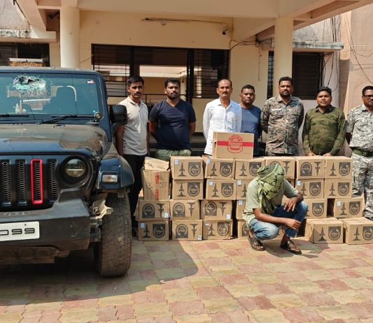 पोलिसांची मोठी कारवाई : अवैध दारूसह महिंद्रा थार जप्त; 14.90 लाखांचा मुद्देमाल हस्तगत…