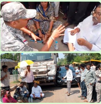 सुरजागड लोहखनिज वाहतुकीतील बेफिकीरी उघड! रस्त्याच्या कडेला उभ्या कारला मागून ट्रकची भीषण धडक; पोलिसांच्या भूमिकेवर प्रश्नचिन्ह, चामोर्शीत 2 तास चक्काजाम…