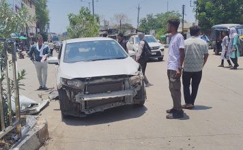 चालत्या कंटेनरला कारची जोरदार धडक; थोडक्यात मोठा अनर्थ टळला, वाहतूक नियमांच्या जनजागृतीची मागणी…