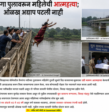 वैनगंगा पुलावरून महिलेची आत्महत्या; ओळख अद्याप पटली नाही…