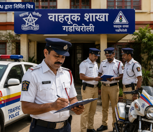 गडचिरोली पोलीस दलात मोठा प्रशासकीय फेरबदल; १० पोलीस कर्मचाऱ्यांची एकाच वेळी वाहतूक शाखेत बदली…