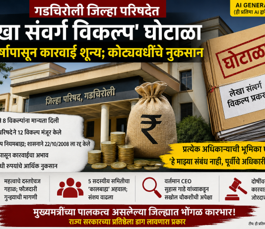 गडचिरोली जिल्हा परिषदेत ‘लेखा संवर्ग विकल्प’ घोटाळा; 17 वर्षांपासून कारवाईचा अभाव, आता चौकशीची मागणी तीव्र …